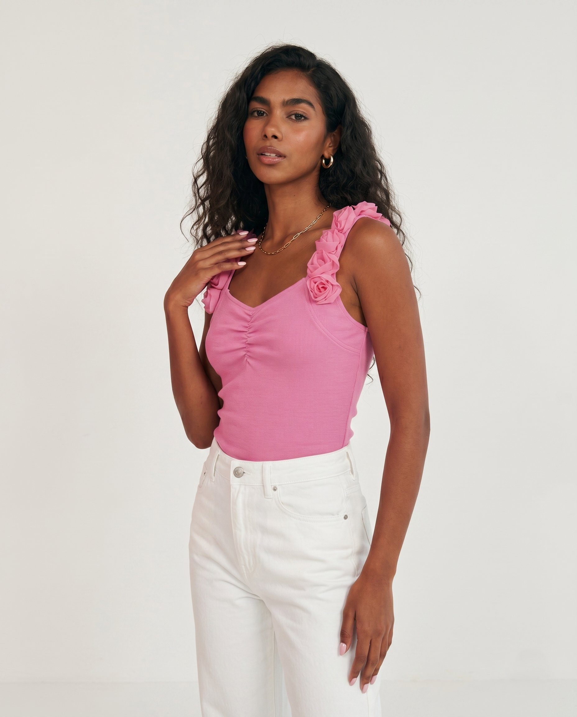 Bluzka na ramiączka z RÓŻAMI KEN-1773 - 3