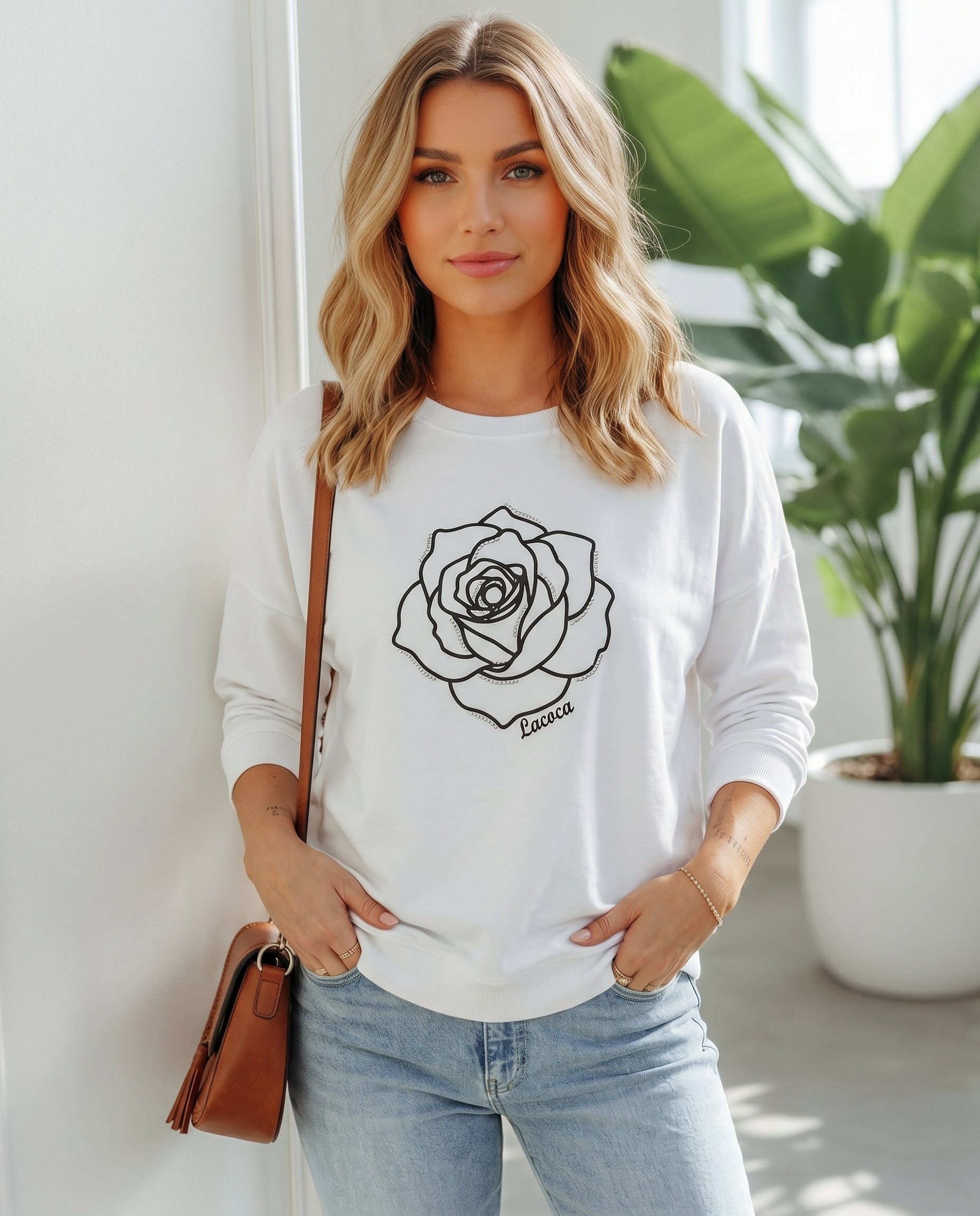 Bluza z RÓŻĄ KEN-40422 - 2