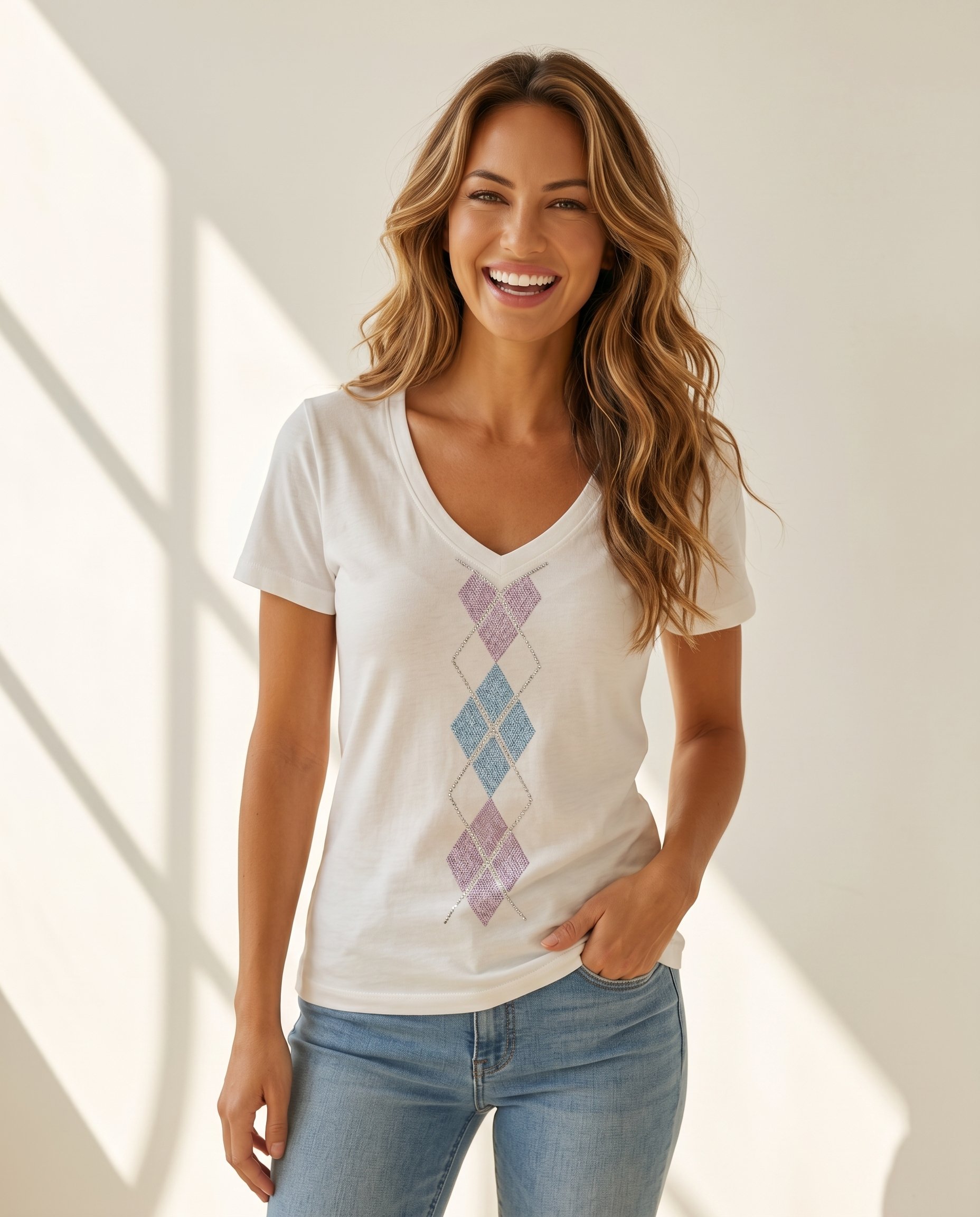 Bluzka w serek KEN-35033 - 3