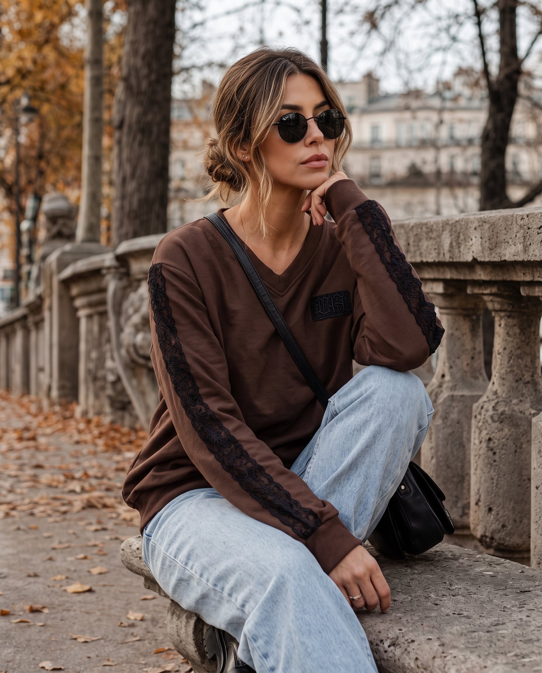 Bluza z KORONKOWYM LAMPASEM - 6