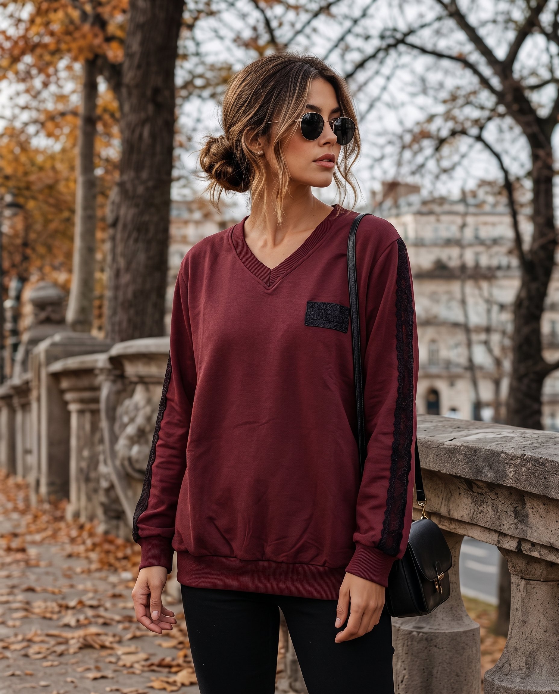 Bluza z KORONKOWYM LAMPASEM - 5