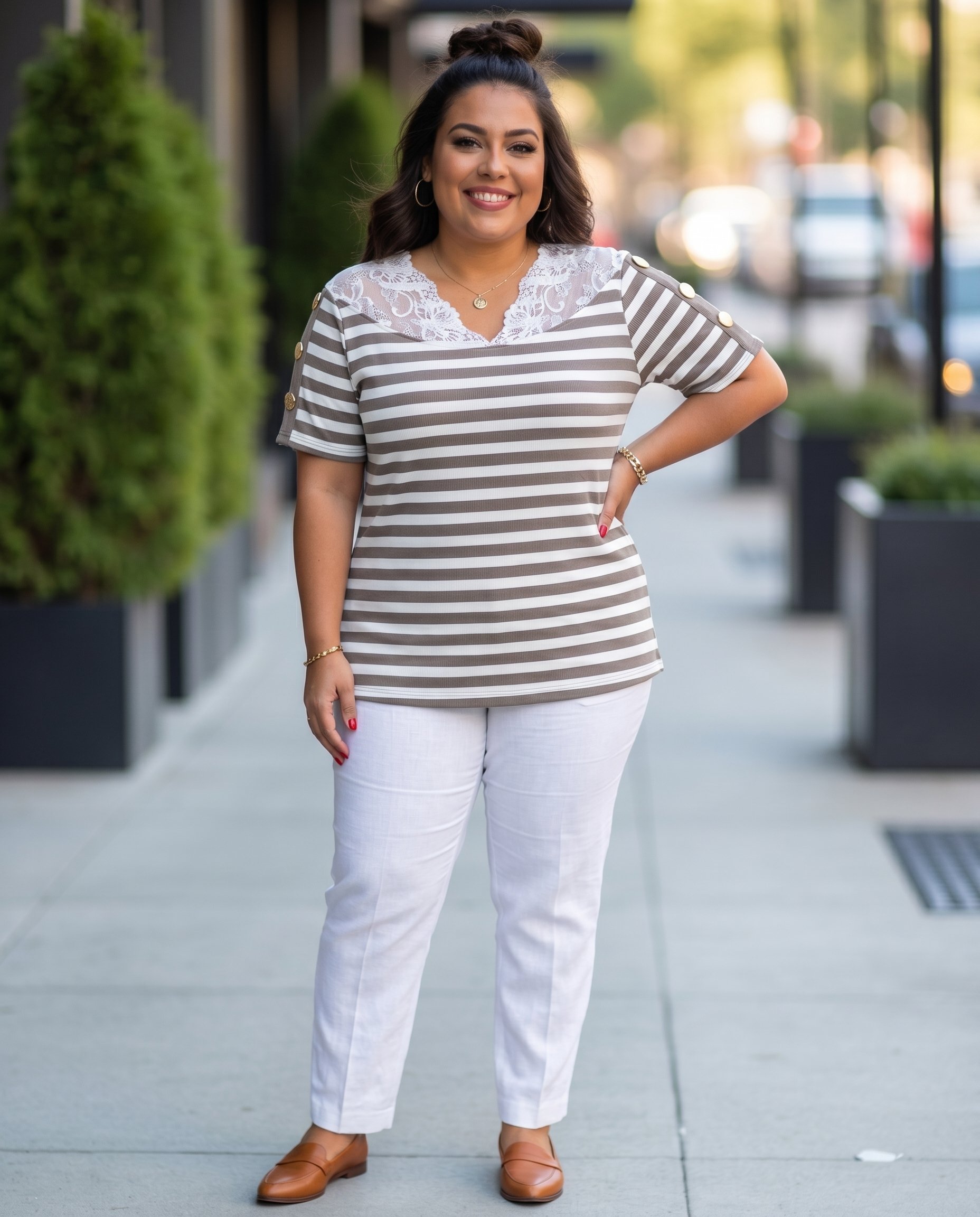 Bluzka w PASKI KEN-70239 - 6