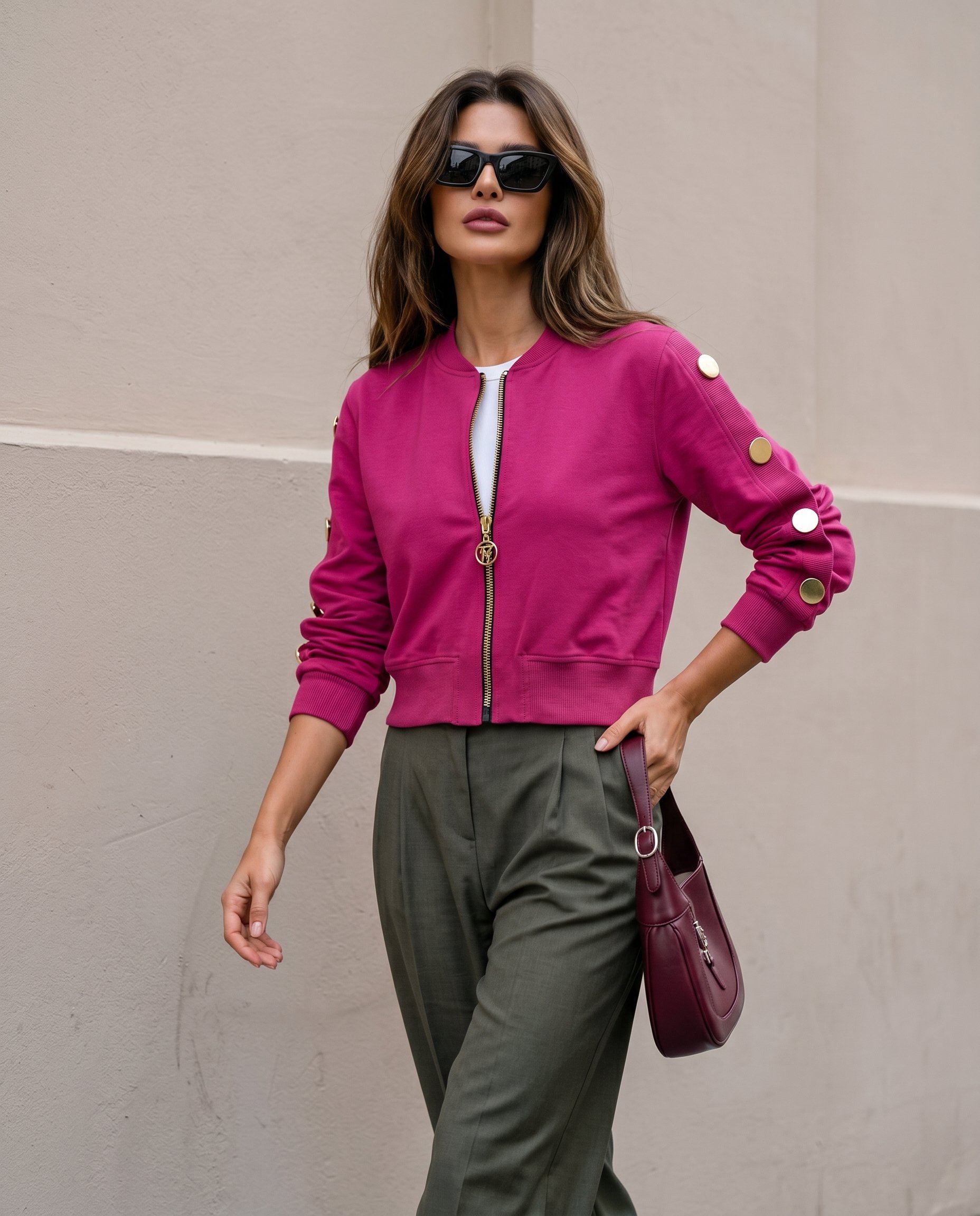 Bluza z guzikami na rękawach KEN-40373 - 2