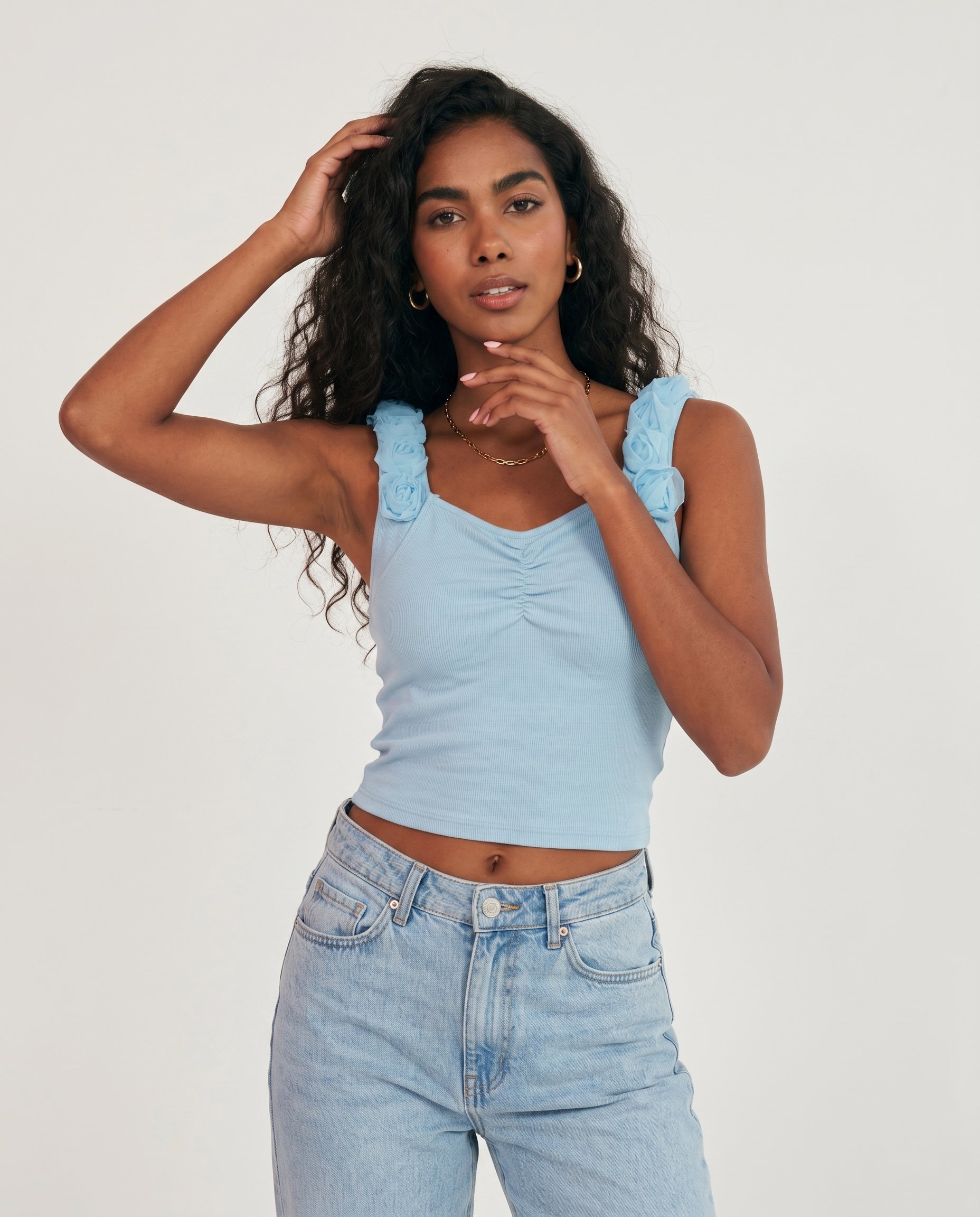 Bluzka na ramiączka z RÓŻAMI KEN-1773 - 4