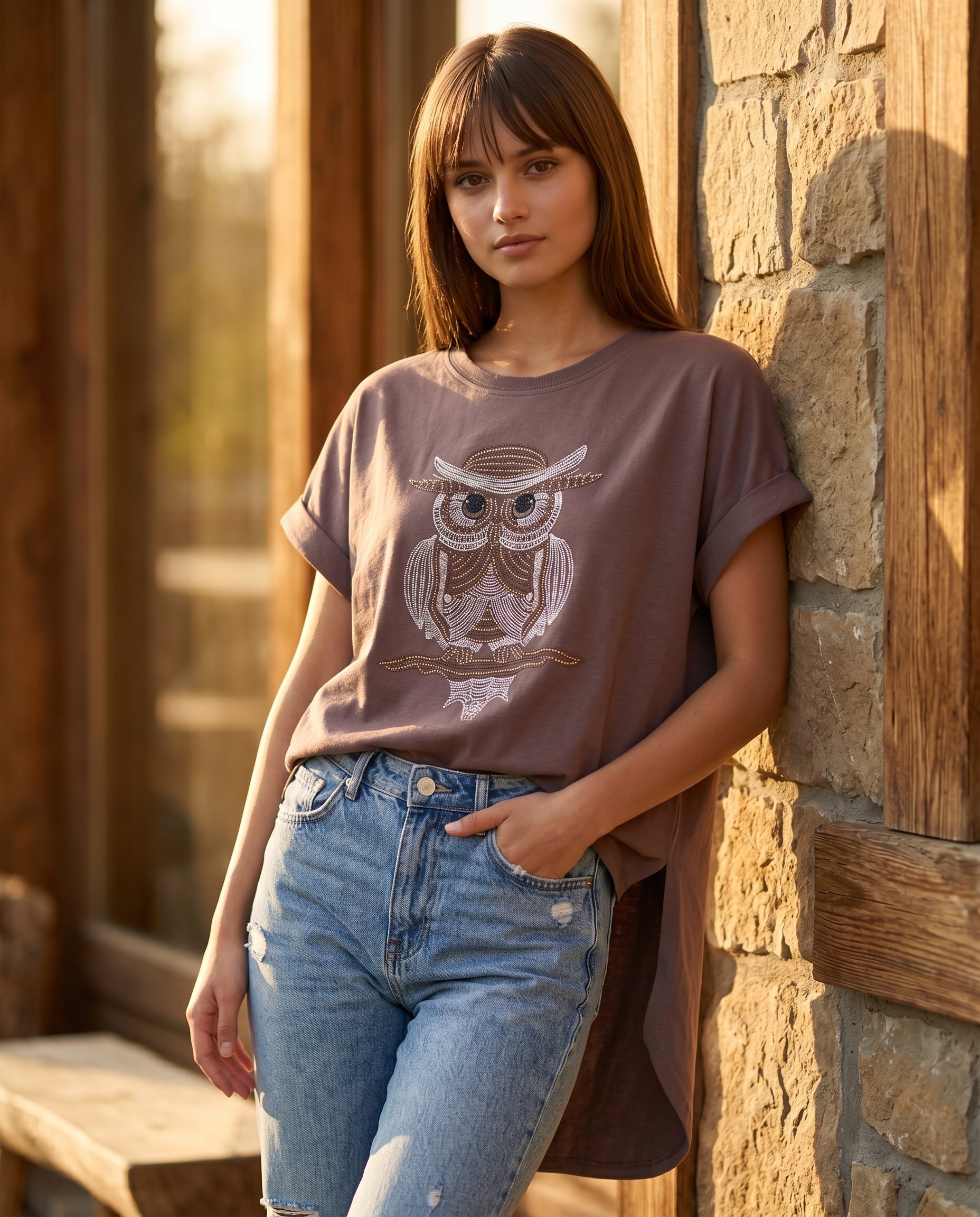 Bluzka z SOWĄ KEN-60656 - 9