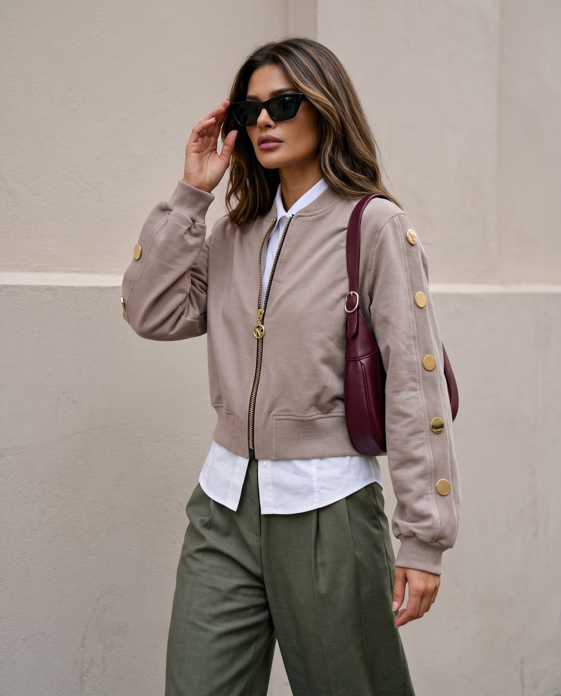 Bluza z guzikami na rękawach KEN-40373 - 3