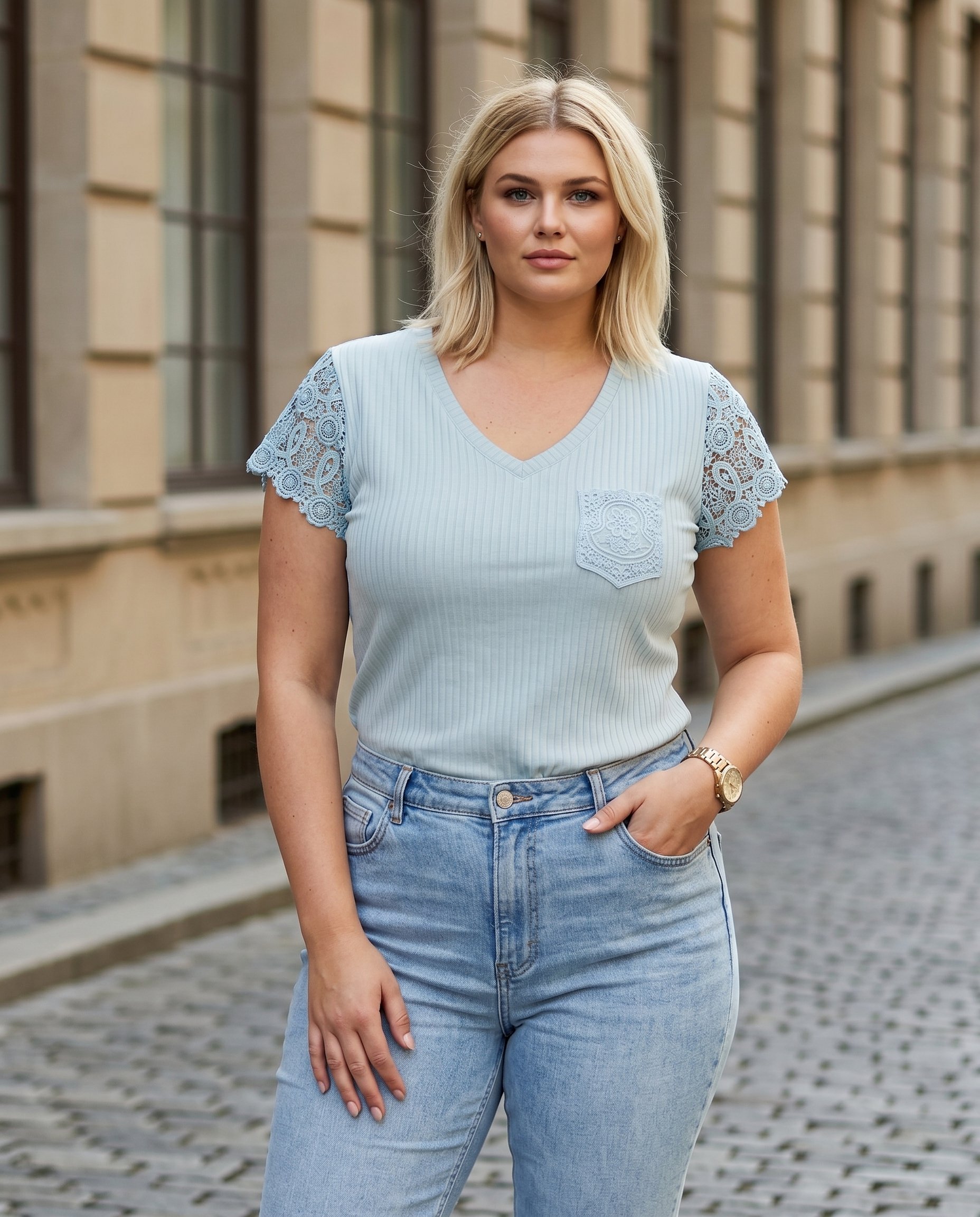 Bluzka z koronkową kieszonką  WA-s2w0196 - 3
