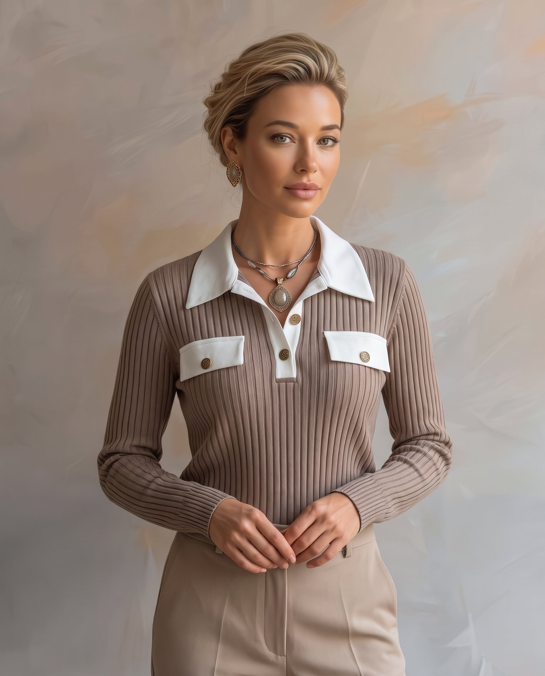 Bluzka prążek polo