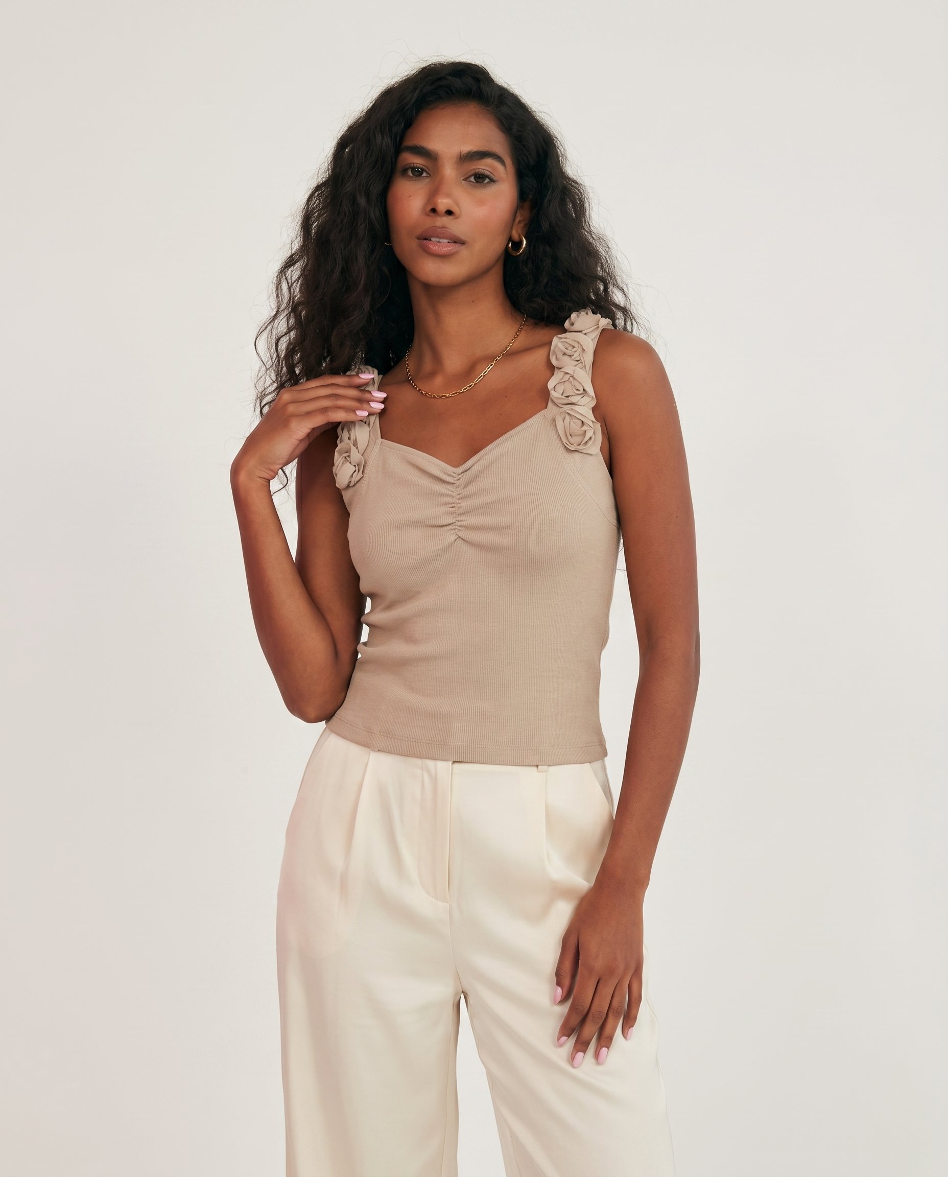 Bluzka na ramiączka z RÓŻAMI KEN-1773 - 1