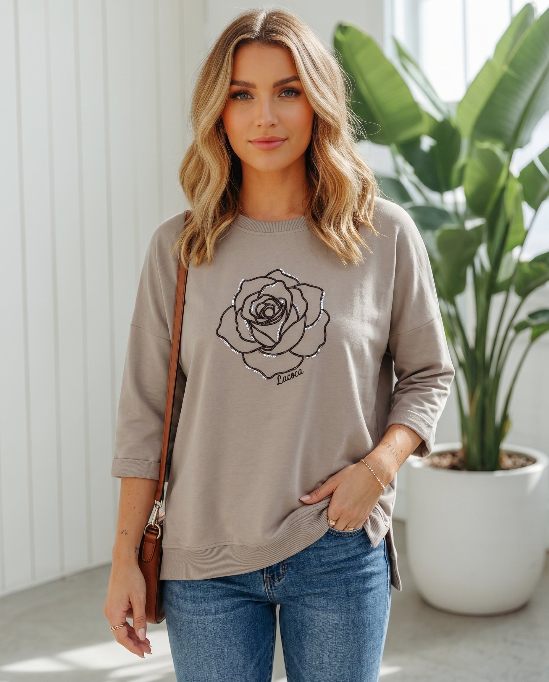 Bluza z RÓŻĄ KEN-40422