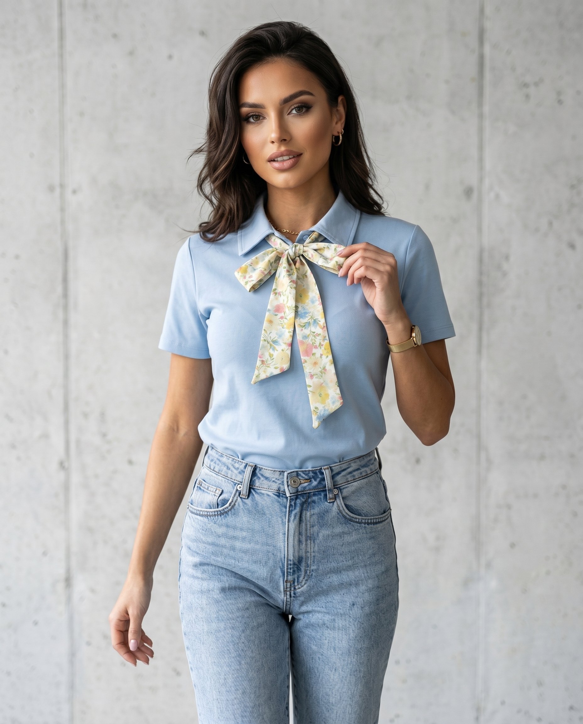 Bluzka z apaszką FE-1538 - 3