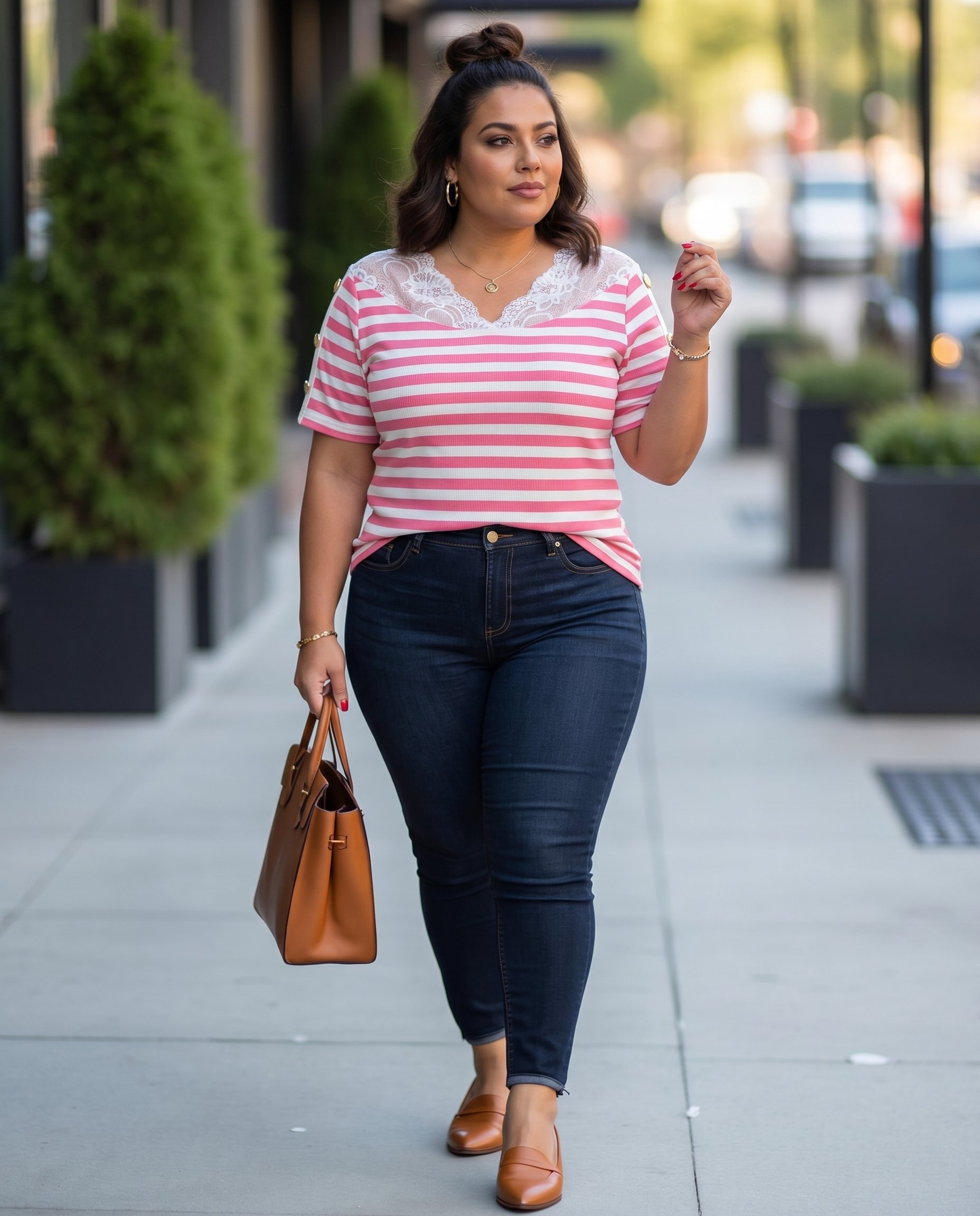 Bluzka w PASKI KEN-70239 - 4